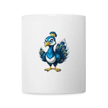 Peacock Cool Kawaii Cartoon Character Clipart - Mug - white - Front