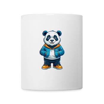Panda Cool Kawaii Cartoon Charakter Clipart - Tasse - Weiß - Vorne