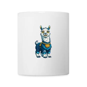 Lama Cool Kawaii Cartoon Charakter Clipart - Tasse - Weiß - Vorne