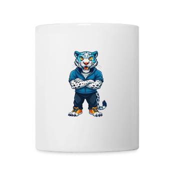 Leopard Cool Kawaii Cartoon Charakter Clipart - Tasse - Weiß - Vorne