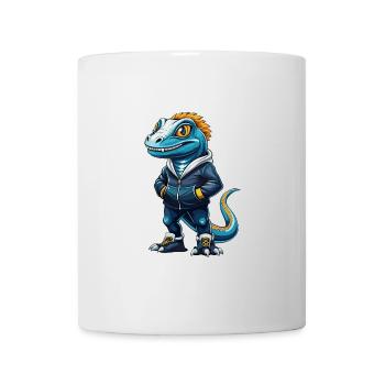 Eidechse Cool Kawaii Cartoon Charakter Clipart - Tasse - Weiß - Vorne