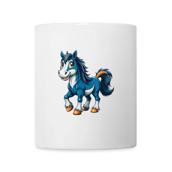 Pferd Cool Kawaii Cartoon Charakter Clipart - Tasse - Weiß - Vorne