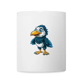 Krähe Cool Kawaii Cartoon Figur Clipart - Tasse - Weiß - Vorne