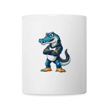 Krokodil Cool Kawaii Cartoon Charakter Clipart - Tasse - Weiß - Vorne