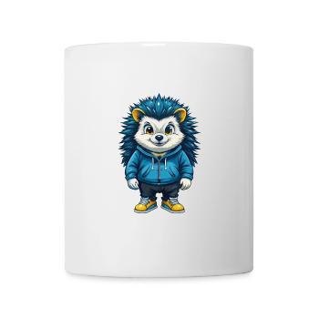 Igel Cool Kawaii Cartoon Figur Clipart - Tasse - Weiß - Vorne