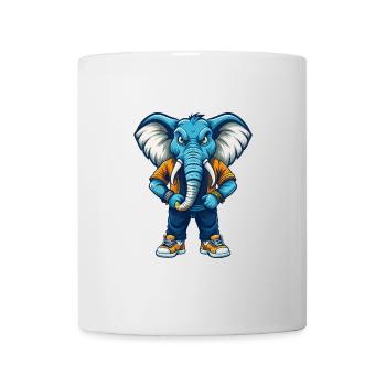 éléphant cool kawaii personnage de dessin animé clipart - Mug blanc - blanc - Devant