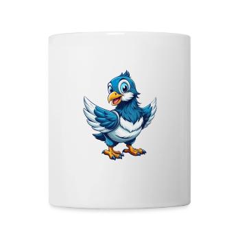 Dove Cool Kawaii Cartoon Character Clipart - Mug - white - Front