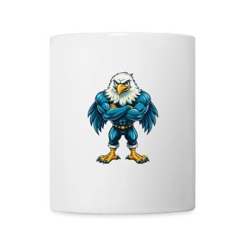 Eagle Cool Kawaii Cartoon Character Clipart - Mug - white - Front