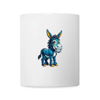 âne cool kawaii dessin animé personnage clipart - Mug blanc - blanc - Devant