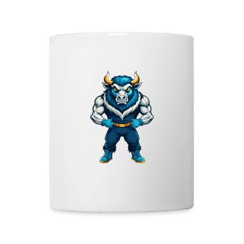 Bison Cool Kawaii Cartoon Character Clipart - Mug - white - Front