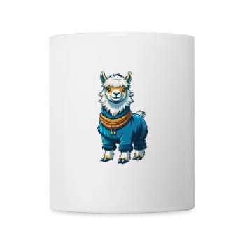 Alpaka Cool Kawaii Cartoon Charakter Clipart - Tasse - Weiß - Vorne