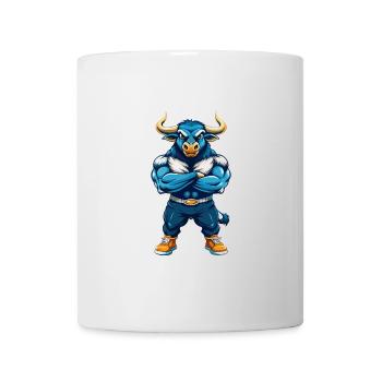 Bull Cool Kawaii Cartoon Charakter Clipart - Tasse - Weiß - Vorne
