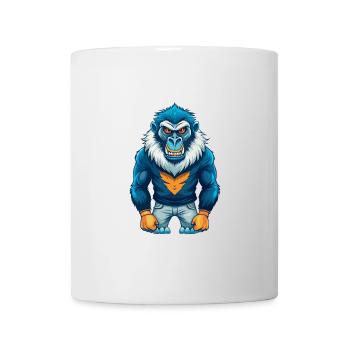 Pavian Cool Kawaii Cartoon Figur Clipart - Tasse - Weiß - Vorne