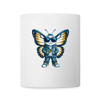 Schmetterling Cool Cartoon Figur Kawaii Clipart - Tasse - Weiß - Vorne