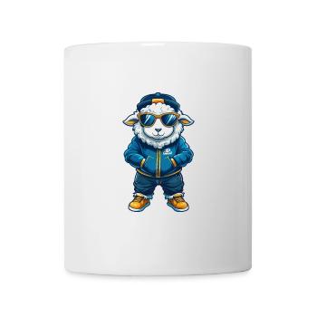 mouton cool personnage de dessin animé Kawaii Clipart - Mug blanc - blanc - Devant