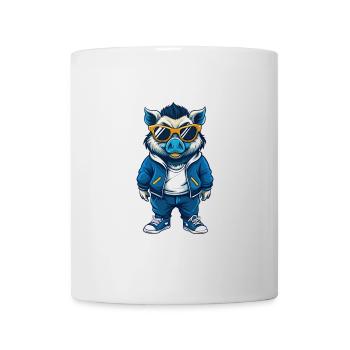 sanglier cool personnage de dessin animé Kawaii Clipart - Mug blanc - blanc - Devant