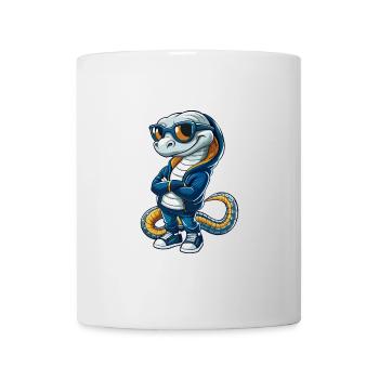 Snake Cool Cartoon Character Kawaii Clipart - Mug - white - Front