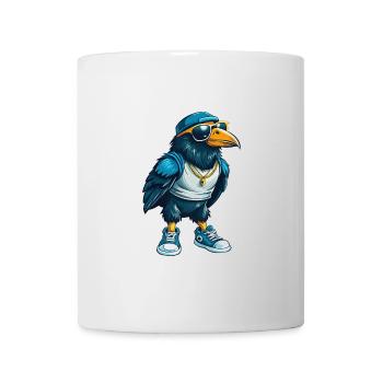 Rabe Cool Cartoon Figur Kawaii Clipart - Tasse - Weiß - Vorne