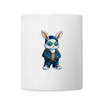 Rabbit Cool Cartoon Character Kawaii Clipart - Mug - white - Front