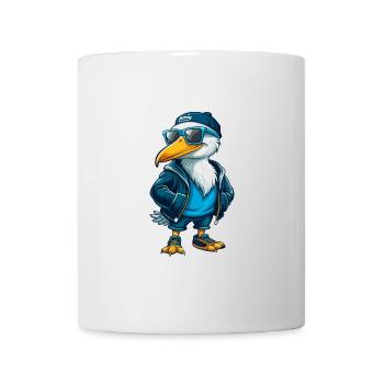 Pelican Cool Cartoon Character Kawaii Clipart - Mug - white - Front