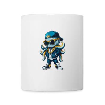 Oktopus Coole Zeichentrickfigur Kawaii Clipart - Tasse - Weiß - Vorne
