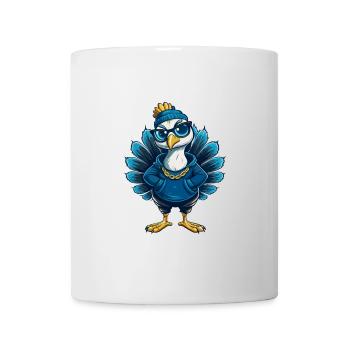 Peacock Cool Cartoon Character Kawaii Clipart - Mug - white - Front