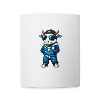 Cow Cool Cartoon Character Kawaii Clipart - Mug - white - Front