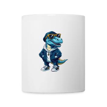 Dinosaurier Cool Cartoon Figur Kawaii Clipart - Tasse - Weiß - Vorne