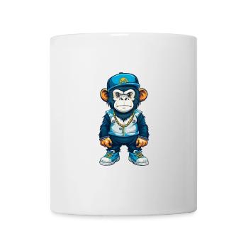 Chimpanzee Cool Cartoon Character Kawaii Clipart - Mug - white - Front