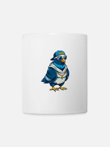 Taube Cool Cartoon Figur Kawaii Clipart - Tasse - Weiß
