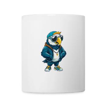 perroquet cool personnage de dessin animé Kawaii Clipart - Mug blanc - blanc - Devant