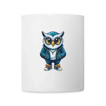 Owl Cool Cartoon Character Kawaii Clipart - Mug - white - Front