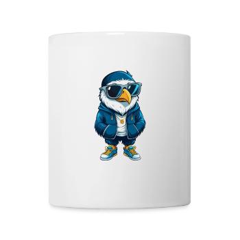 Hawk Cool Cartoon Figur Kawaii Clipart - Tasse - Weiß - Vorne