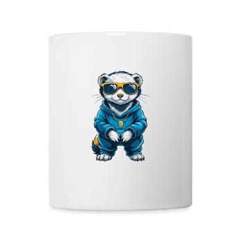 Ferret Cool Cartoon Character Kawaii Clipart - Mug - white - Front