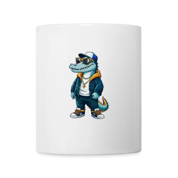 crocodile cool personnage de dessin animé Kawaii Clipart - Mug blanc - blanc - Devant