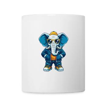 éléphant cool personnage de dessin animé Kawaii Clipart - Mug blanc - blanc - Devant
