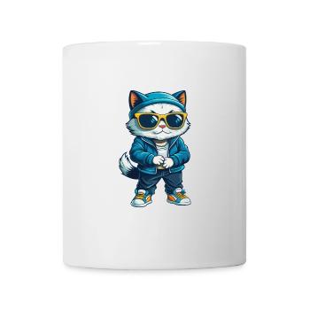 Cat Cool Cartoon Character Kawaii Clipart - Mug - white - Front