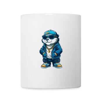 Biber Cool Cartoon Figur Kawaii Clipart - Tasse - Weiß - Vorne