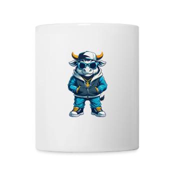 Bull Cool Cartoon Character Kawaii Clipart - Mug - white - Front