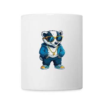 blaireau cool personnage de dessin animé Kawaii Clipart - Mug blanc - blanc - Devant