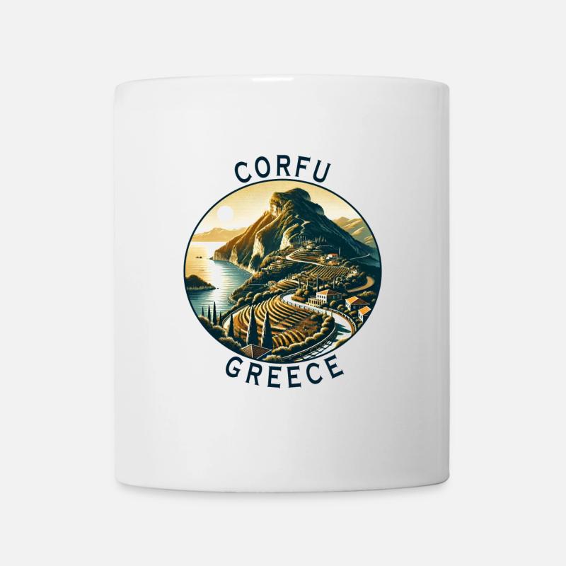 Korfu Griechenland Insel Design - Tasse - Weiß