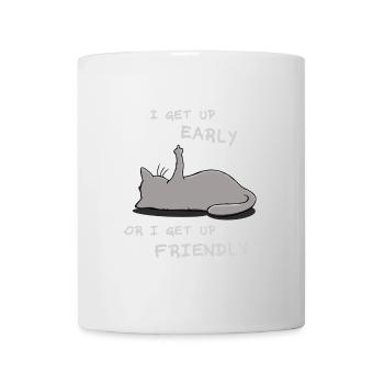 Je me lève tôt chat - Mug blanc - blanc - Devant