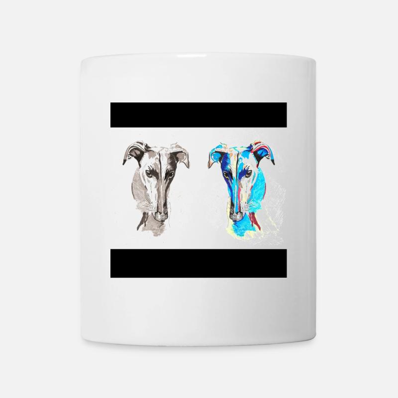 Double croquis de chien Pop Art - Mug blanc - blanc