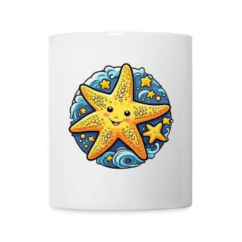 Lachender fröhlicher Seestern - Tasse - Weiß - Vorne
