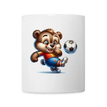 Mignon joueur de football ours - Mug blanc - blanc - Devant
