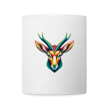 Antilope Niedlich Kawaii Cartoon Clipart Tier Gesicht - Tasse - Weiß - Vorne