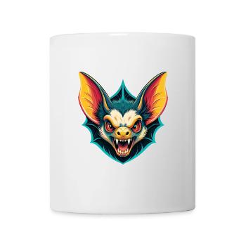 Fledermaus Niedlich Kawaii Cartoon Clipart Tier Gesicht - Tasse - Weiß - Vorne