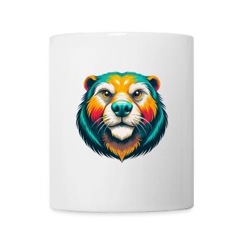 Biber Niedliches Kawaii Cartoon Clipart Tier Gesicht - Tasse - Weiß - Vorne
