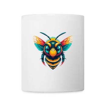 Biene Niedliches Kawaii Cartoon Clipart Tier Gesicht - Tasse - Weiß - Vorne