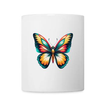 papillon mignon kawaii dessin animé clipart visage d’animal - Mug blanc - blanc - Devant
